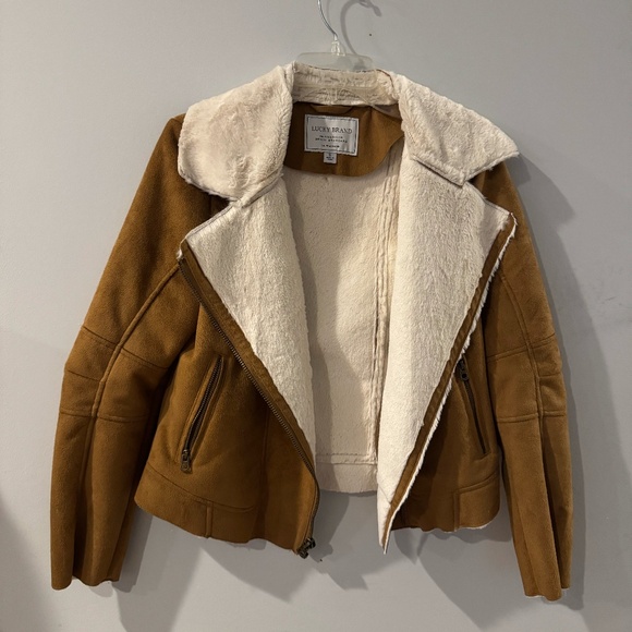 SOLD vintage lucky brand faux suede moto jacket - Picture 1 of 4